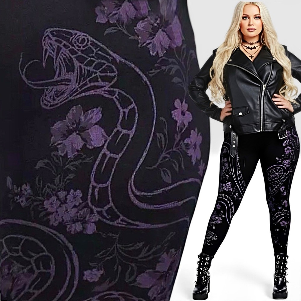 TORRID Nightfall "Floral Snake" Full-Length Printed Leggings NWT Size 1X